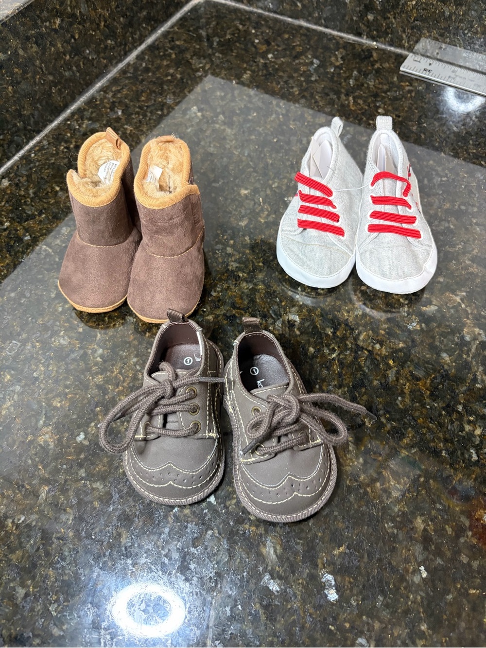 Set of 3 Newborn Baby Shoes size 1, 0-3 month and 0-9 month